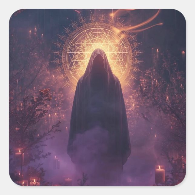Divine Darkness – The Sacred Halloween Presence Square Sticker (Front)