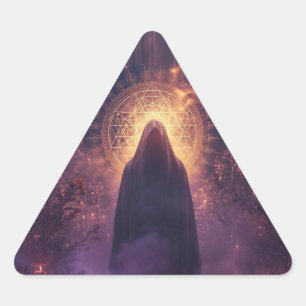 Divine Darkness – The Sacred Halloween Presence Triangle Sticker