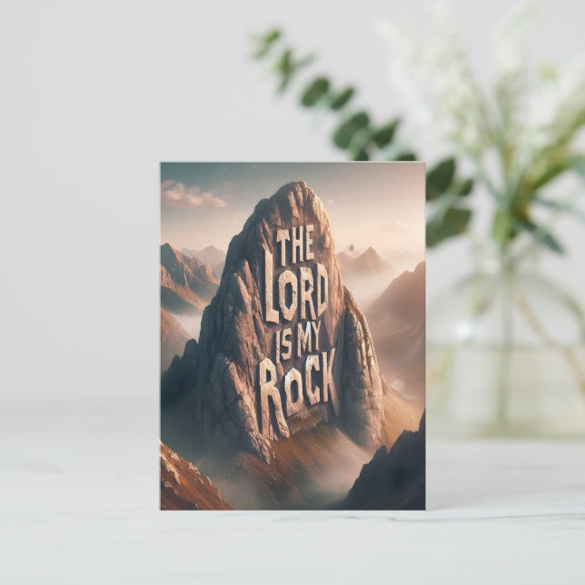 Divine Declaration: The Lord Is My Rock Postcard (Standing Front)