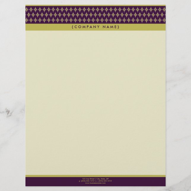 Divine Diamonds (purple) Customised Letterhead (Front)