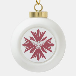 Divine dove of peace ceramic ball christmas ornament