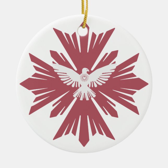 Divine dove of peace ceramic ornament (Front)