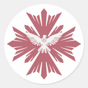 Divine dove of peace classic round sticker