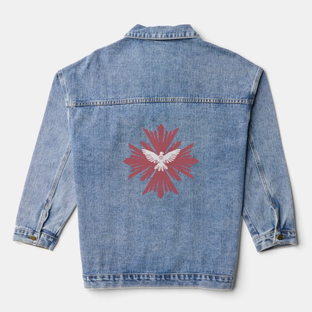 Divine dove of peace denim jacket (Back)