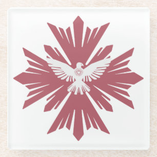 Divine dove of peace glass coaster