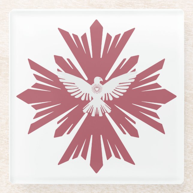 Divine dove of peace glass coaster (Front)
