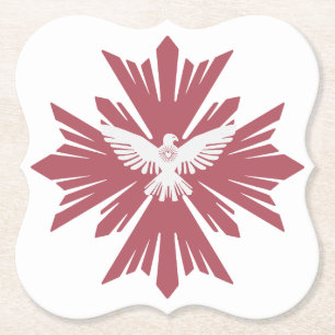 Divine dove of peace paper coaster