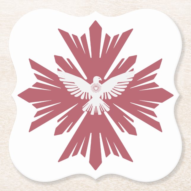 Divine dove of peace paper coaster (Front)