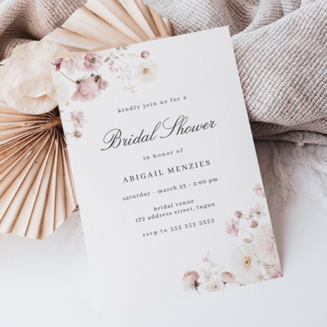 Divine Elegance Blush Floral Bridal Shower Invitation (Creator Uploaded)