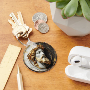 Divine Embellishment Jesus looking in the heavens  Key Ring