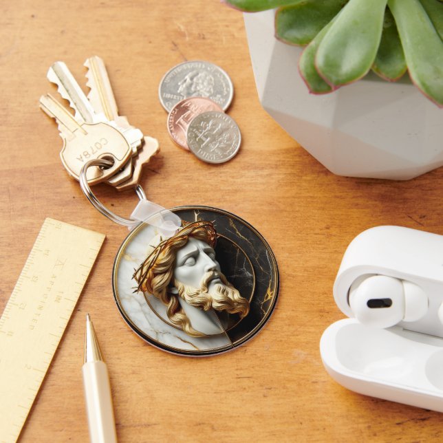 Divine Embellishment Jesus looking in the heavens  Key Ring (Desk)