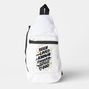 Divine Embrace: A Message of Faith and Redemption Sling Bag