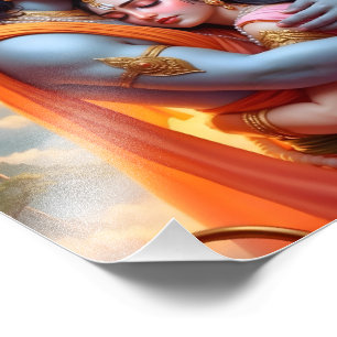 Divine Embrace: Ram and Sita's Union Photo Print