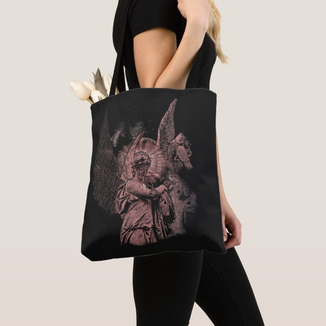 Divine Error - Techno-Goth Streetwear Design Tote Bag (Close Up)