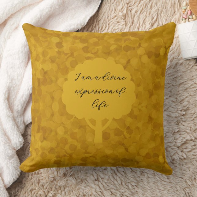  Divine expression: Autumn Caramel Throw Pillow (Blanket)