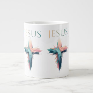 Divine Expression: The Cross of Jesus in Abstract  Large Coffee Mug