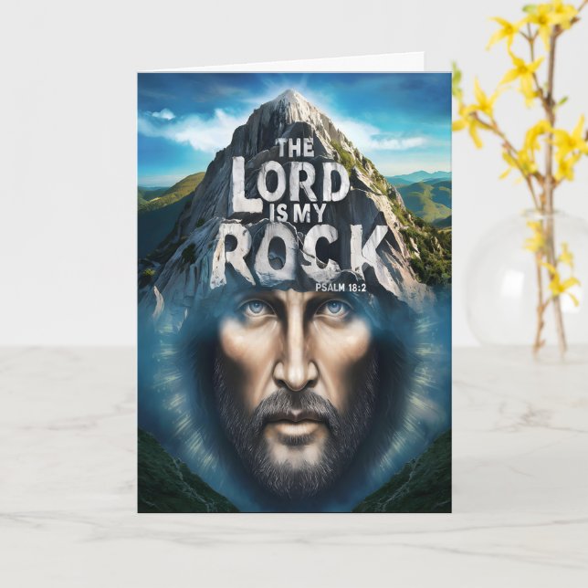 Divine Faith: The Lord Is My Rock Card (Yellow Flower)
