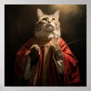 Divine Feline Majesty: The Cat of Jesus Poster
