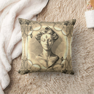 Divine Feminine sacred geometry fineart Cushion