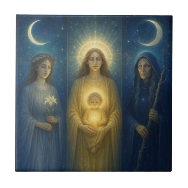 Divine Feminine Triptych  Ceramic Tile (Front)