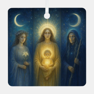 Divine Feminine Triptych  Metal Tree Decoration