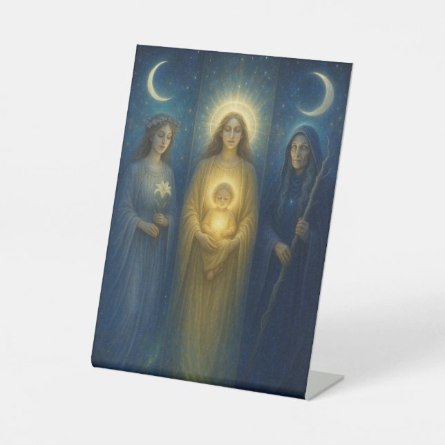 Divine Feminine Triptych  Pedestal Sign (Front)