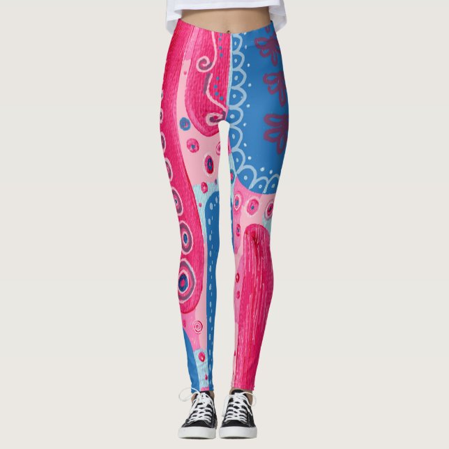 Divine Forms and Shapes Original Abstract Artwork Leggings (Front)
