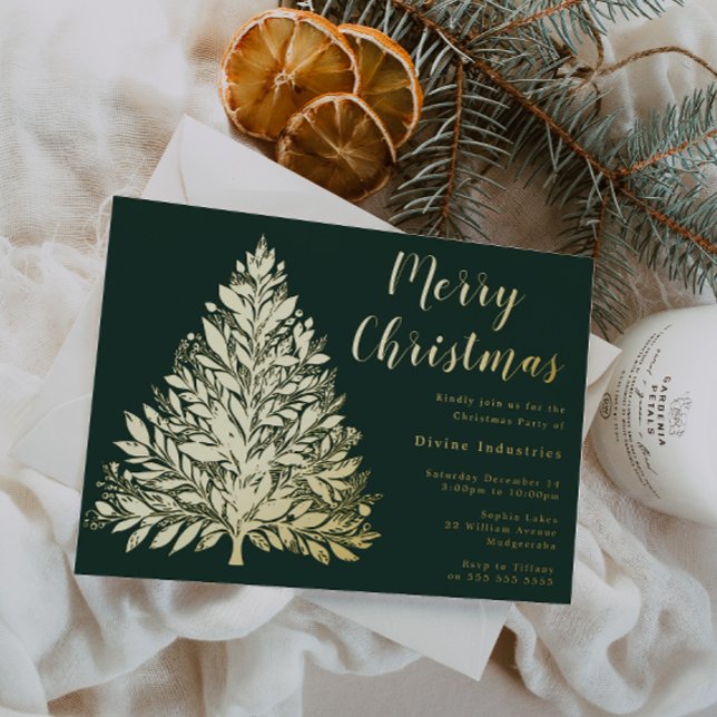 Divine Gold Foil Tree Christmas Party Pine Green (Creator Uploaded)