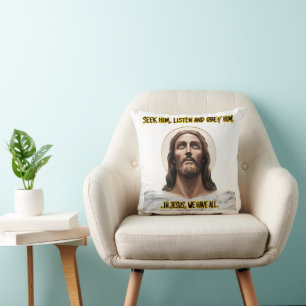 Divine Guidance: Seek, Listen, Obey Cushion