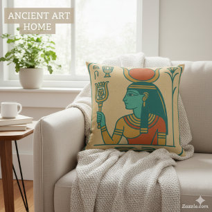 Divine Hathor Egyptian Art & Symbols Cushion