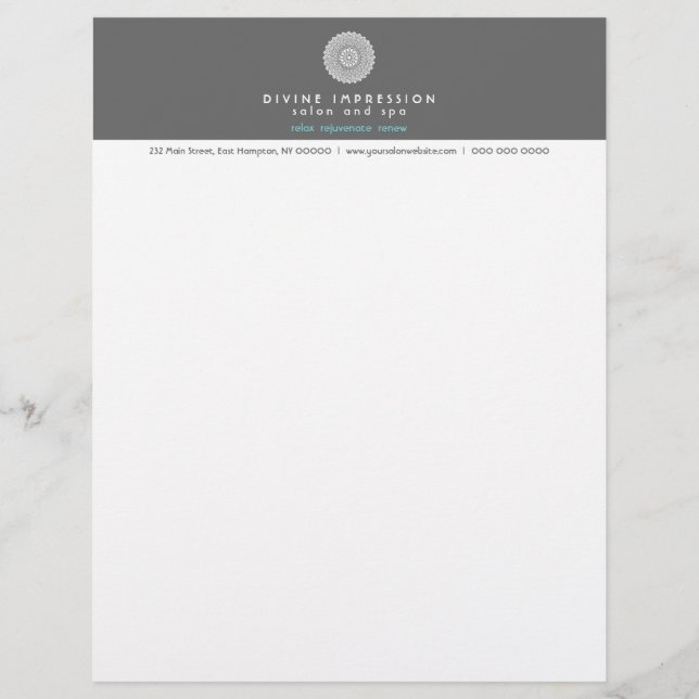 Divine Impression Blue 2 Customised Letterhead (Front)