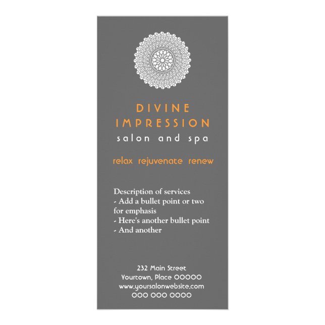 Divine Impression Orange Rack Card (Front)