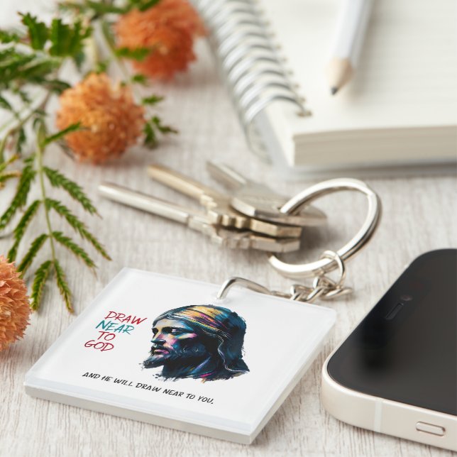 Divine Inspiration: Draw Near to God Key Ring (Front Right)