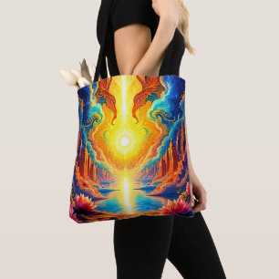 Divine Light City Awakening Tote Bag