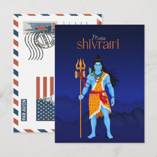 Divine lord shiva for Maha Shivratri festival Holiday Postcard