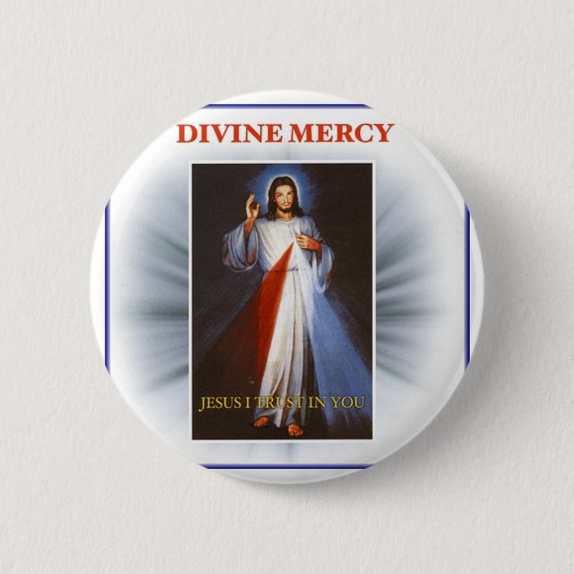 Divine Mercy 6 Cm Round Badge (Front)