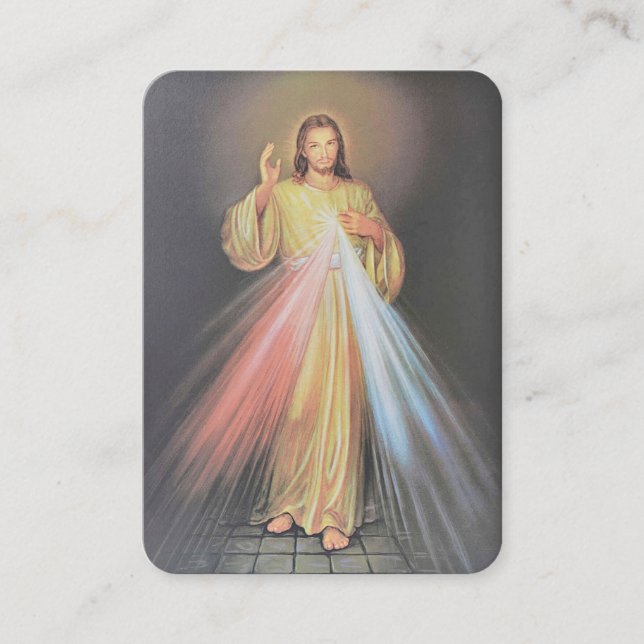 Divine Mercy Baptism Remembrance Prayer Place Card (Front)