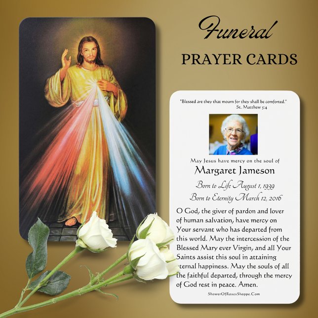 Divine Mercy Catholic Funeral Memorial Holy Card - (Creator Uploaded)