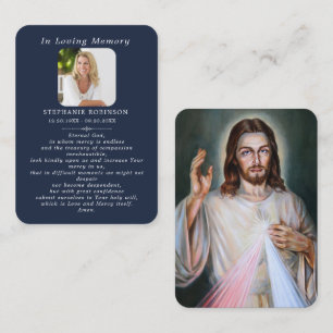 Divine Mercy Catholic Jesus Funeral Prayer Card