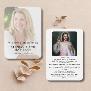 Divine Mercy Catholic Jesus Memorial Prayer Card