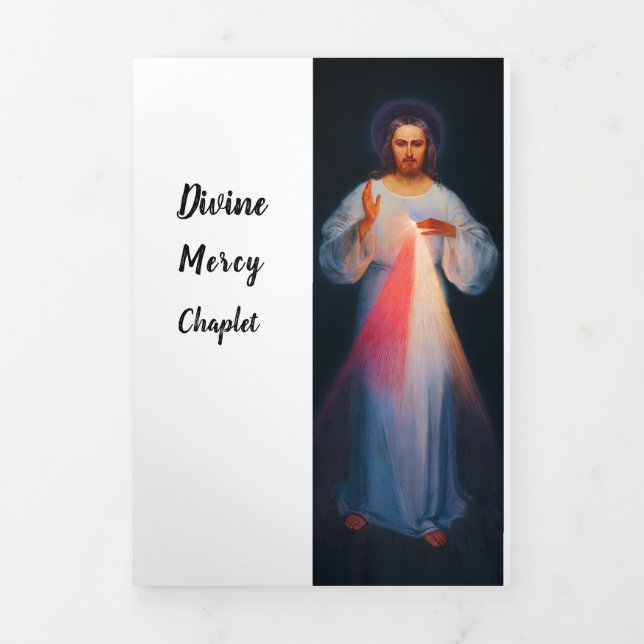 Divine Mercy Chaplet Tri-Fold Holiday Card (Cover)