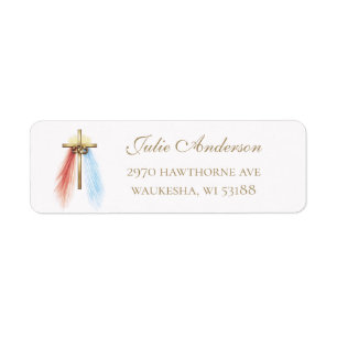 Divine Mercy Cross & Wedding Rings Return Address Label