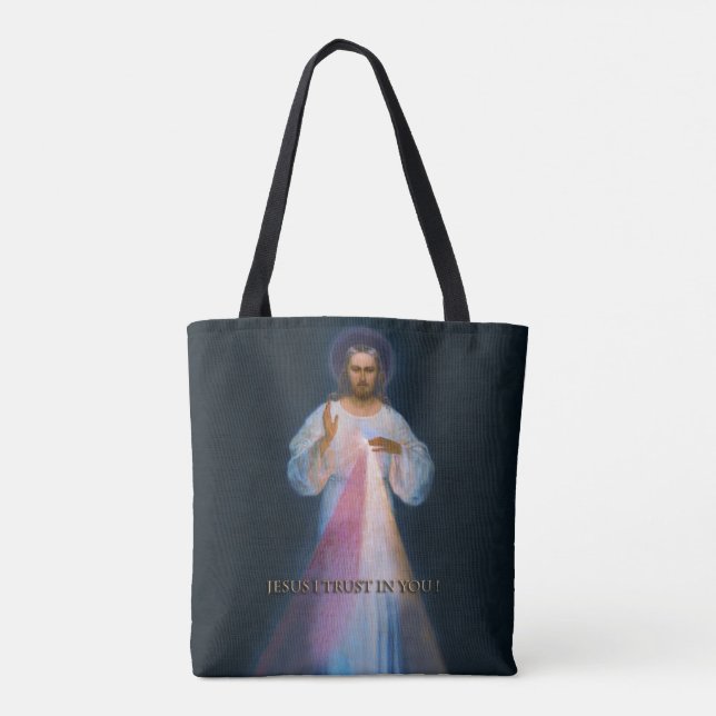 Divine Mercy Devotion original Vilnius Image. Tote Bag (Back)