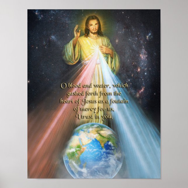 Divine Mercy Devotional Image. Poster (Front)