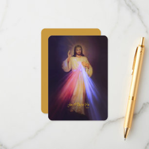 Divine Mercy Gold with Chaplet Prayer Enclosure Card