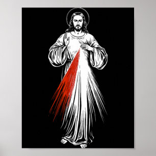 Divine Mercy Jesus Catholic Faith Sacred Image Poster