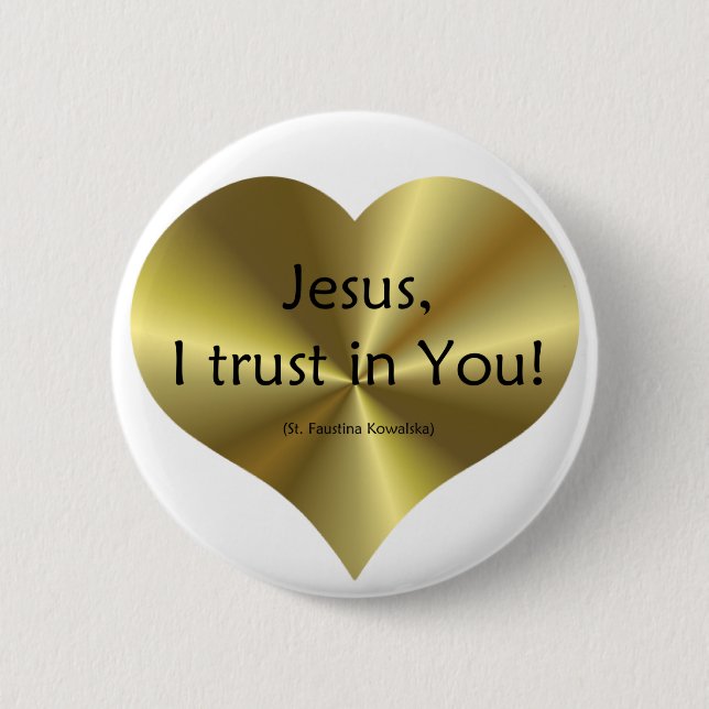 Divine Mercy: Jesus I trust in You 6 Cm Round Badge (Front)