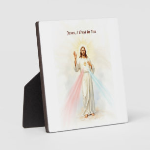 Divine Mercy Jesus I Trust in You Catholic Plaque