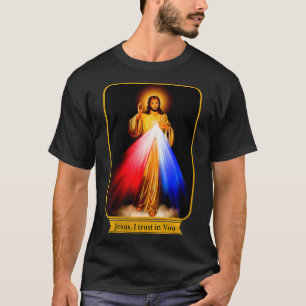 Divine Mercy Jesus I Trust In You Catholic VNeck  T-Shirt
