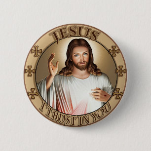 Divine Mercy Jesus I Trust In You Devotional Image 6 Cm Round Badge
